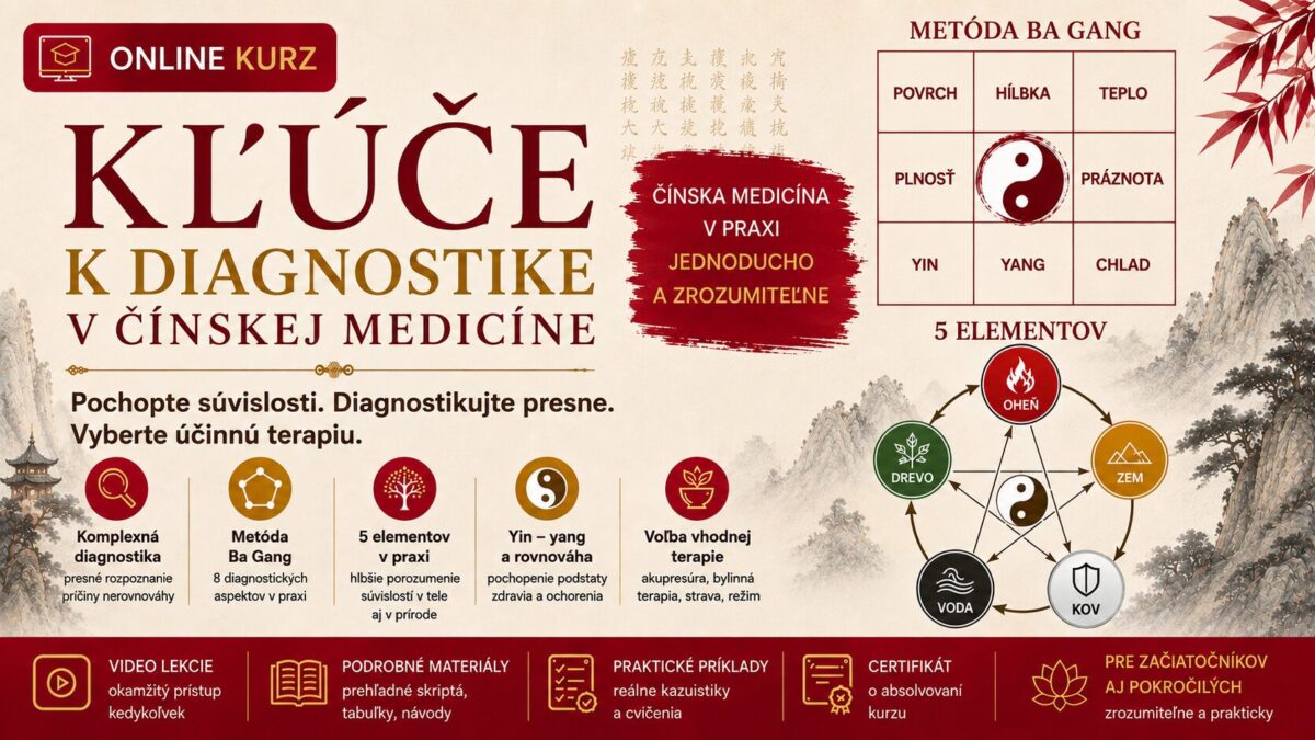 Kľúče k diagnostike v čínskej medicíne – online kurz Ba Gang, 5 elementov a Yin Yang
