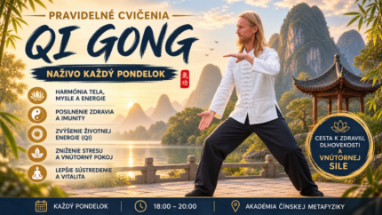 Pravidelné Qi Gong cvičenia naživo v Nitre – pondelkové cvičenie pre harmóniu tela, mysle, energiu a vnútorný pokoj.
